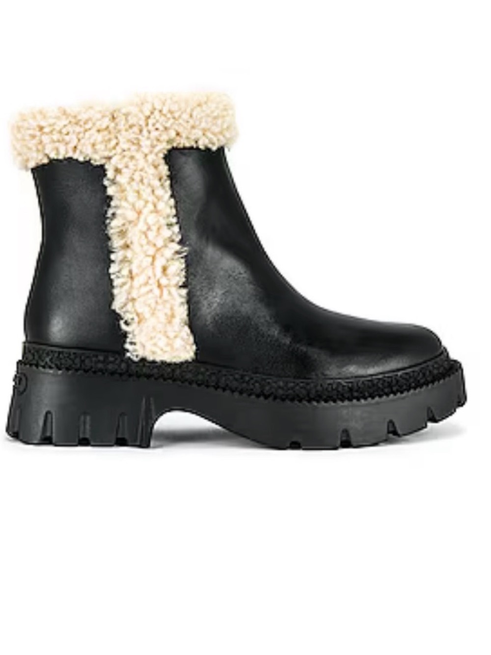 NWOB Coach Jane Black leather shearling ankle boot 40/9.5